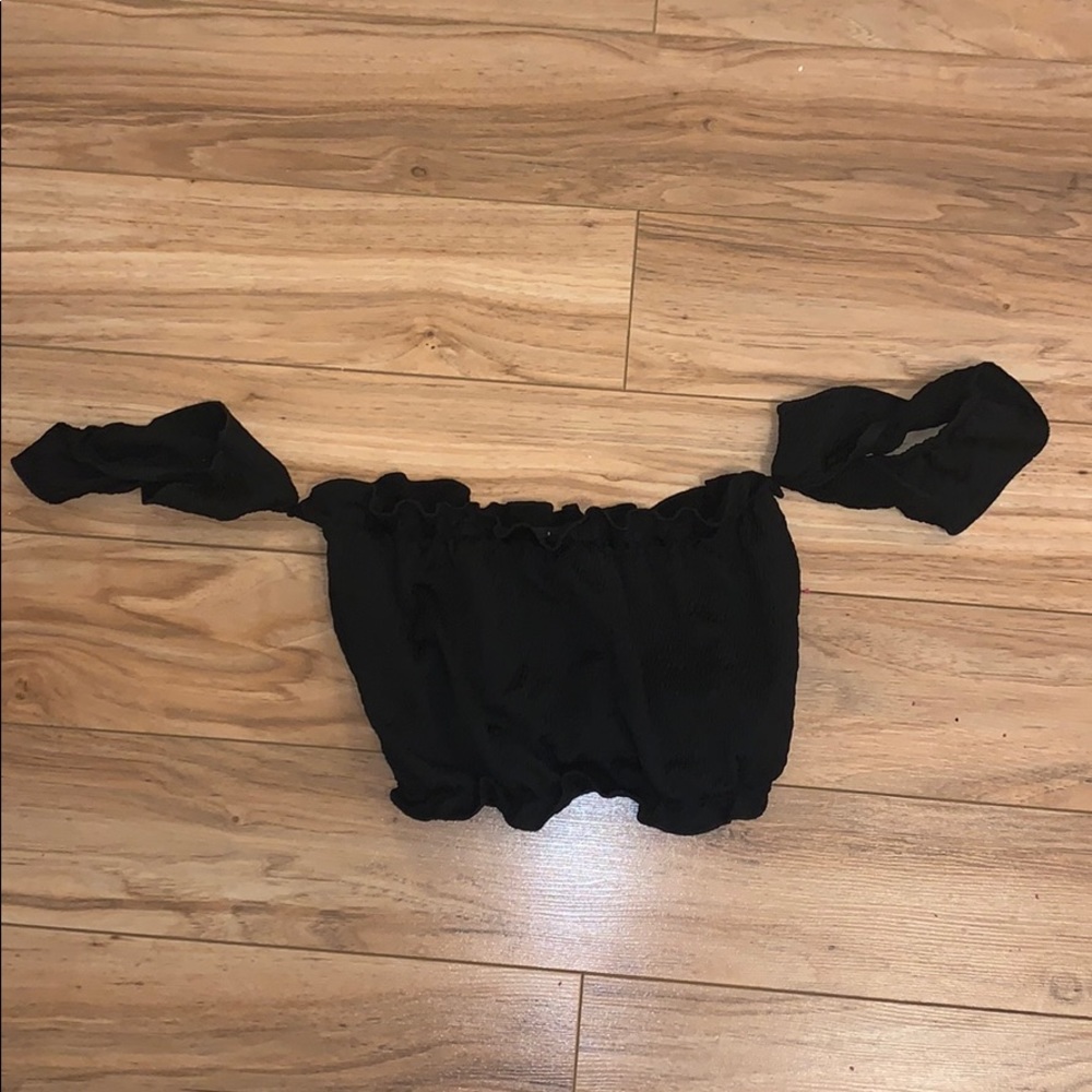Black off the shoulder top